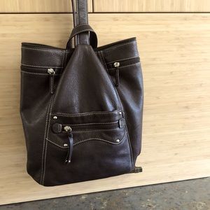 Dark brown leather bag